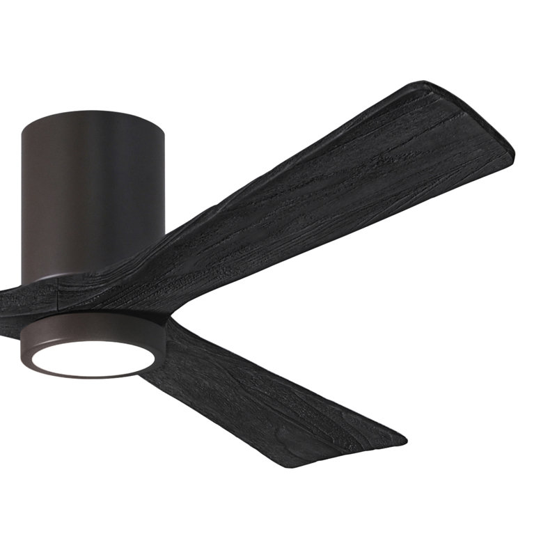 Olivier à 3 pales DEL standard avec ventilateur de plafond et ensemble d'éclairage inclus, Bronze texturé, Noir mat, 60"