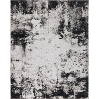 Machine Washable Avery Ivory/Charcoal Rug