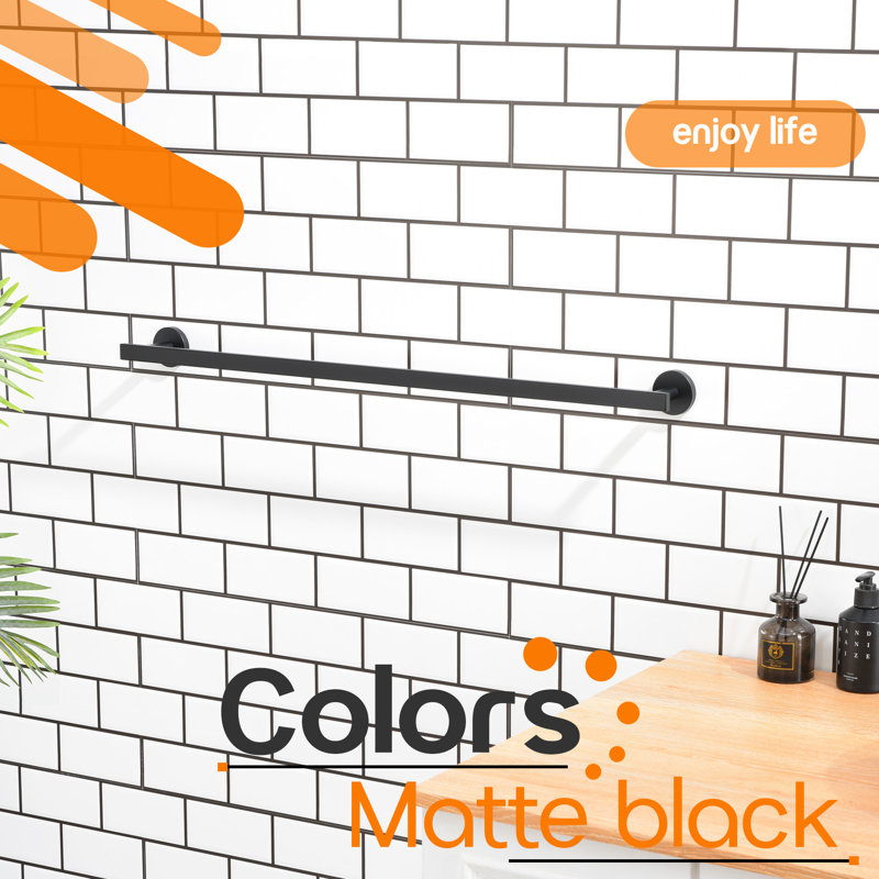 Barre à serviettes 36 po, Noir mat, H 2,16 po x l 36 po x P 2,75 po