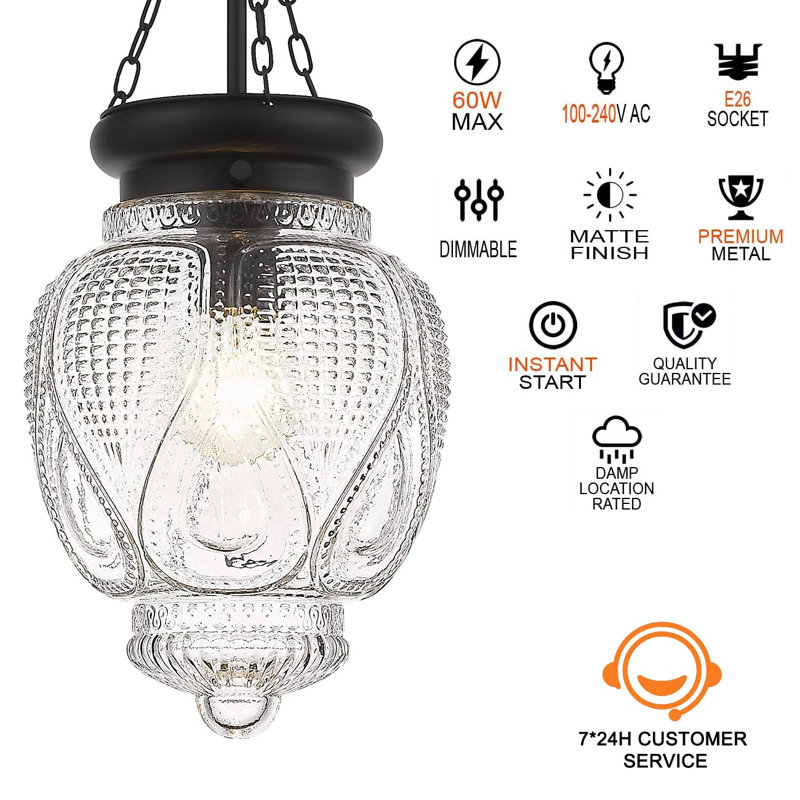 Gabrielis 1 - Light Lantern Pendant, Black