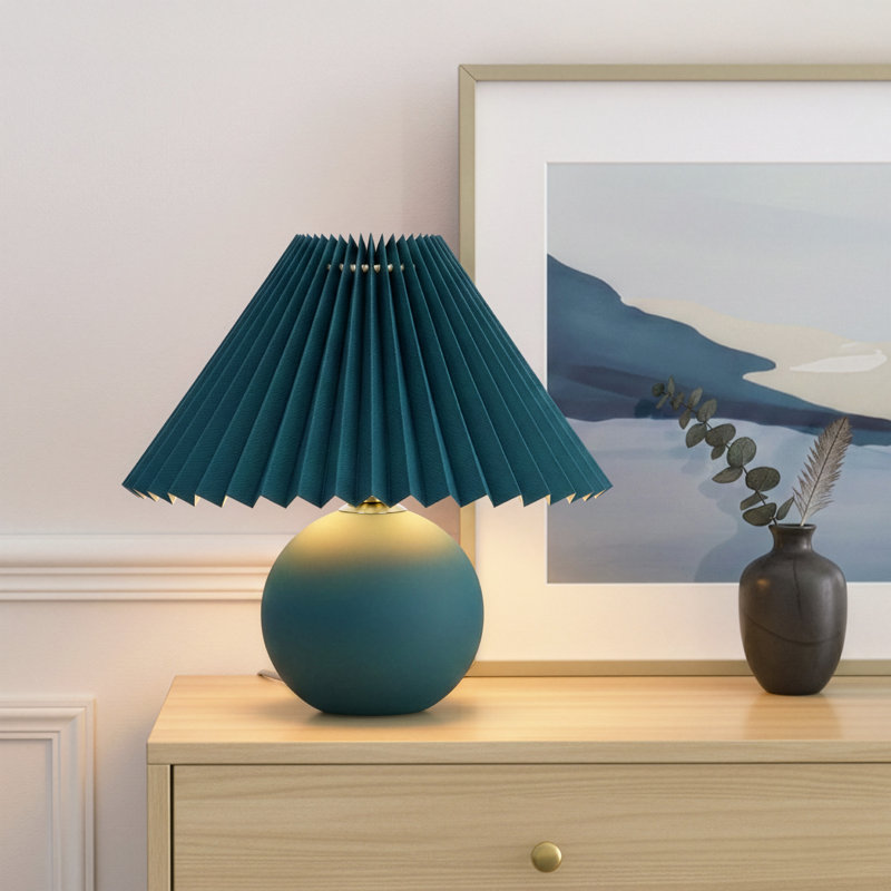 Lampe de table DEL en céramique 10 po Serena, Vert
