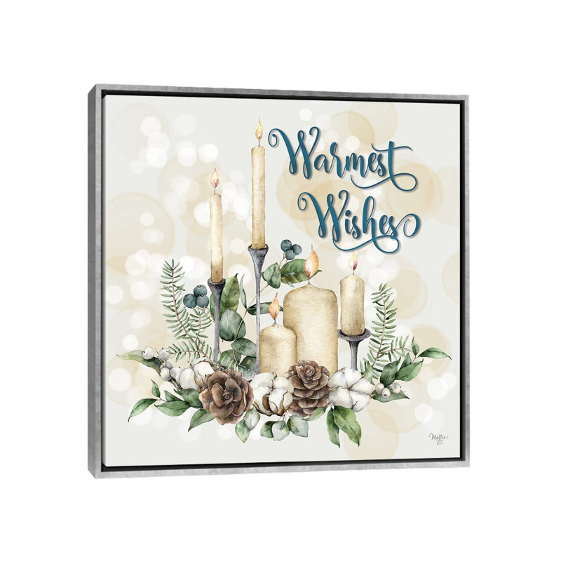 «Warmest Wishes», reproduction d'art sur toile encadrée, Argent argent, H 37 po x l 37 po