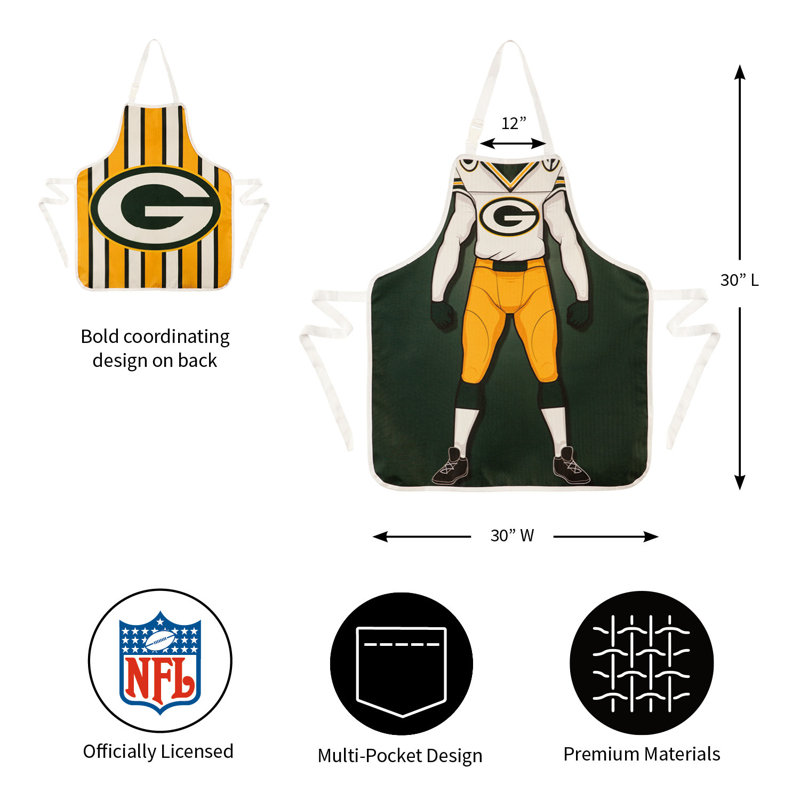 NFL Double Side Grilling Apron, Green Bay Packers
