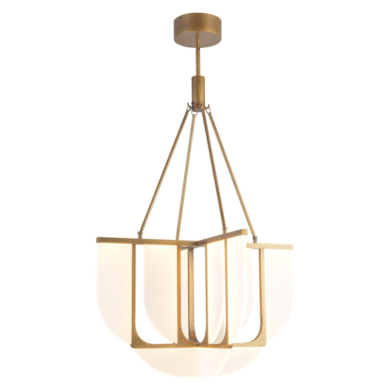Anders 30-in Black dimmable LED Chandelier, Antique Brass