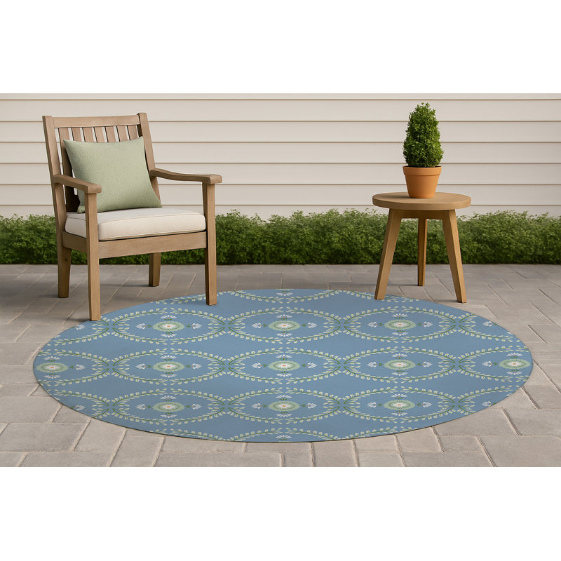 Bree Non Slip Outdoor Rug, Round 5'