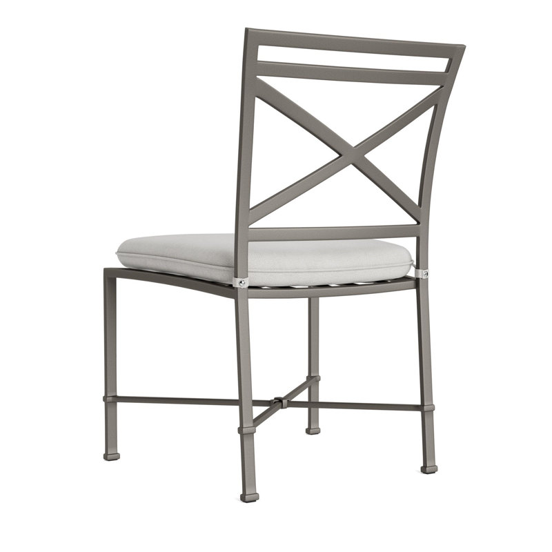 Venetian Outdoor Dining Side Chair, Mica, Fusion Dove, White