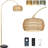 Arc Floor Lamps for Living Room with 3 Color Temperatures, Standing Lamp with Remote & Dimmable LED Bulb, Rattan Boho Floor Lamp, Farmhouse Tall Lamp for Bedroom, Over Couch Arched Reading Light-1169205239