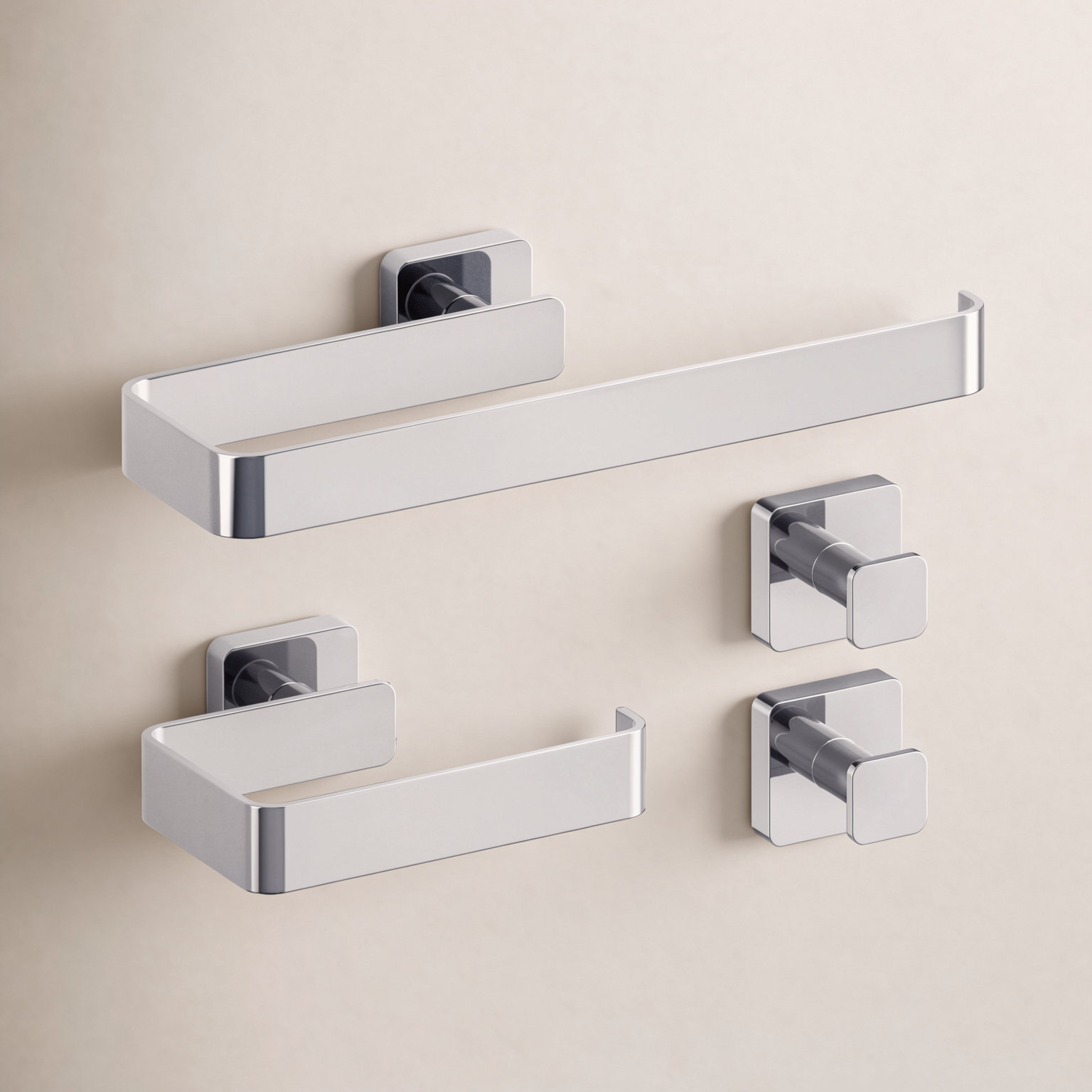 Blaze 4-Piece Bathroom Hardware Set, Chrome