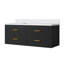 Meuble-lavabo simple noir 48 po X P 22 po D, avec plateau en marbre de culture-117825089