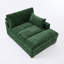 Chaise longue surdimensionnée rembourrée en chenille verte avec accoudoirs et coussins décoratifs-1717313411