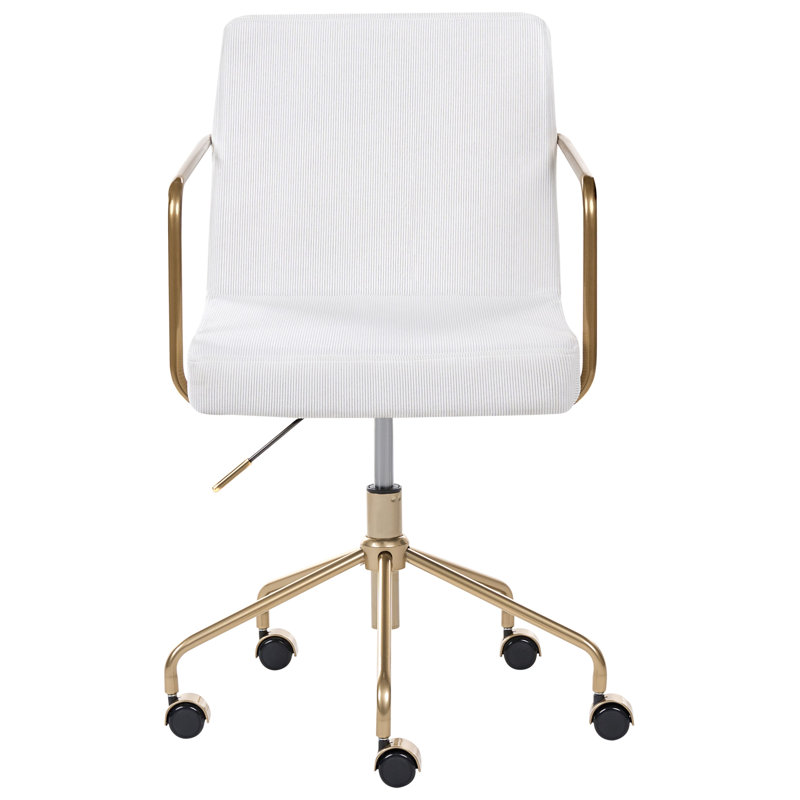 Corduroy Office Chair, White