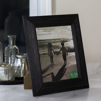 13" Distressed Finish Rectangular 8" x 10" Photo Picture Frame - Black