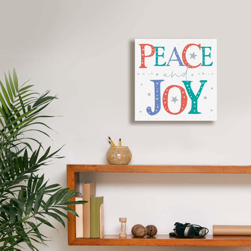 «Peace and Joy Text» par Elle Media Group SA, art mural sur toile, H 12 po x l 12 po