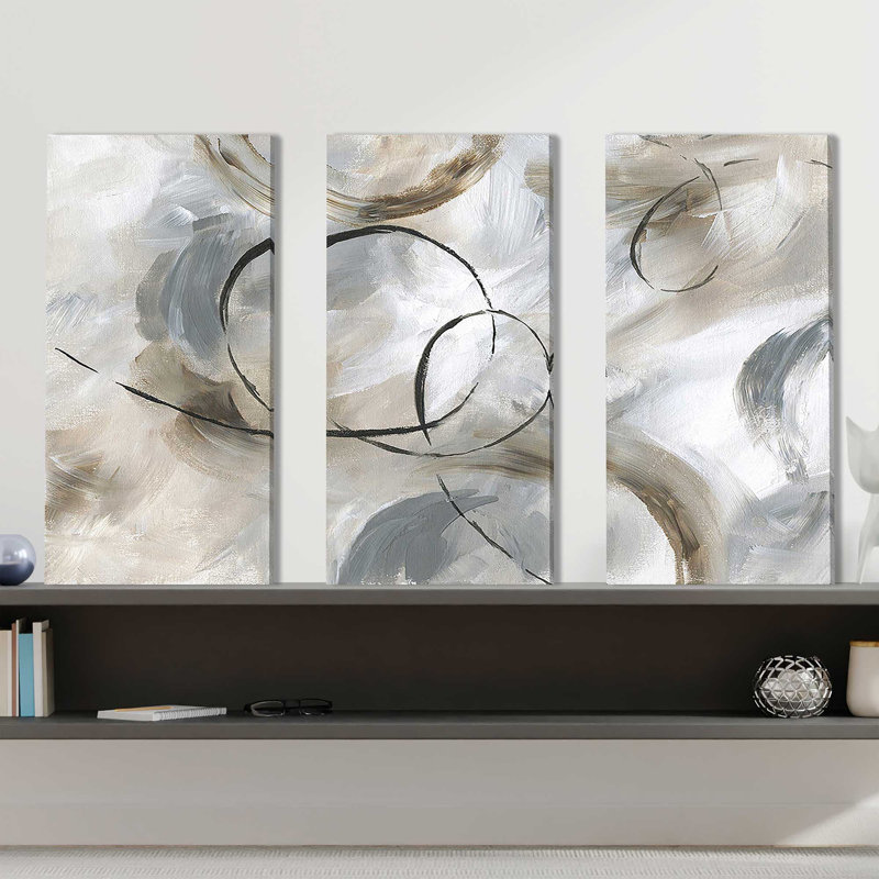 " Allegro " 3 - Pieces Painting Print, 32" H x 48" W x 1" D