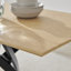 Aminata Veneer & Metal Round Dining Table With Arvey Oak Veneer Chairs - Modern Statement Design-1132904484-1132904485