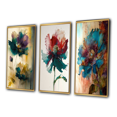 «Delicate Blossoming Pansy Flower Retro», 3 pièces