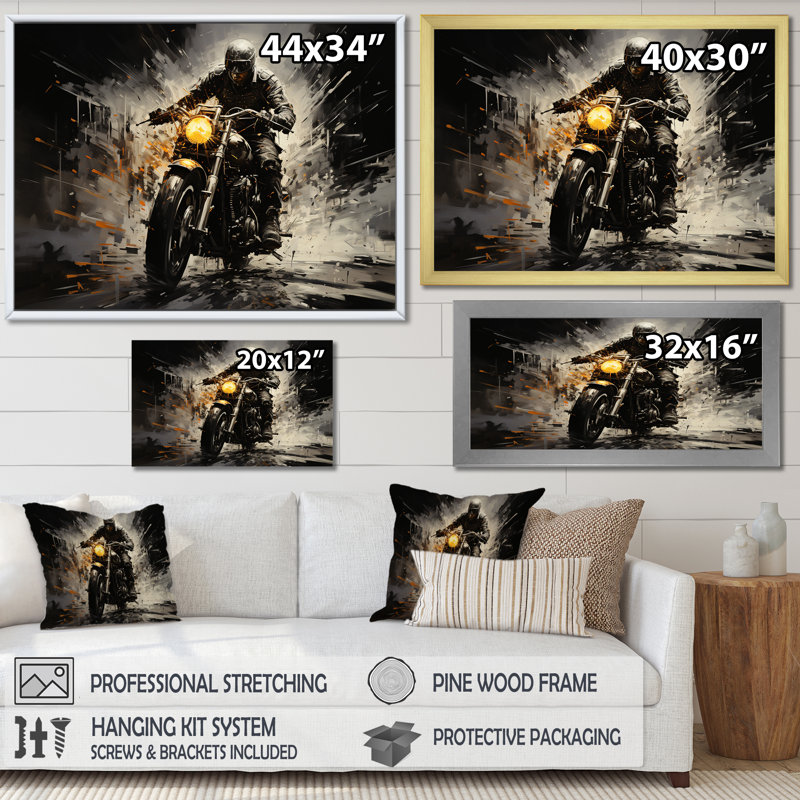 Impressionniste à vélo III sur toile, H 24 po x l 32 po x P 1 po, Toile tendue