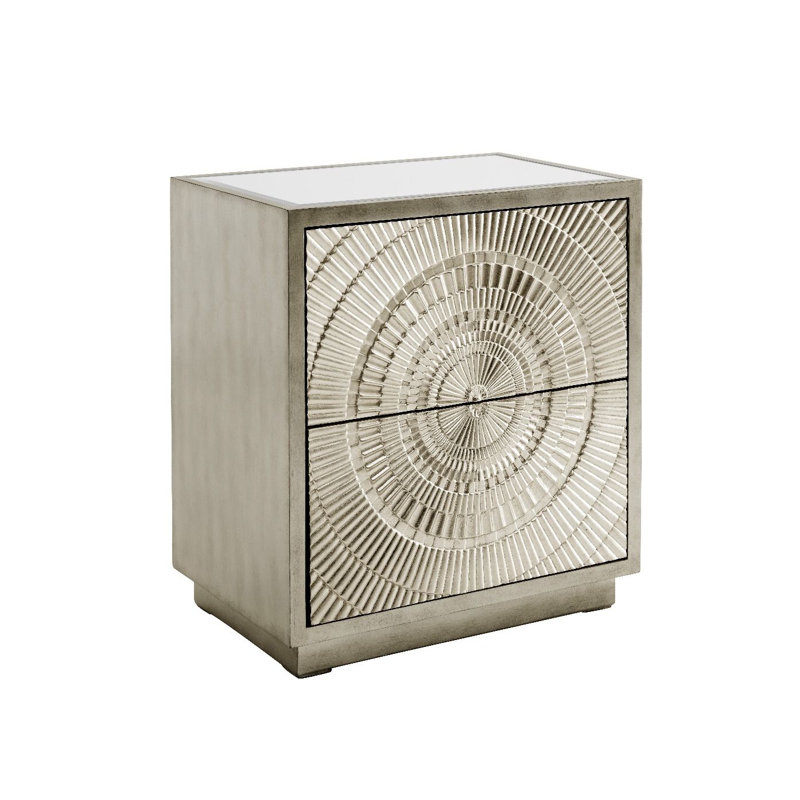 Heywood Glass Top Sled End Table