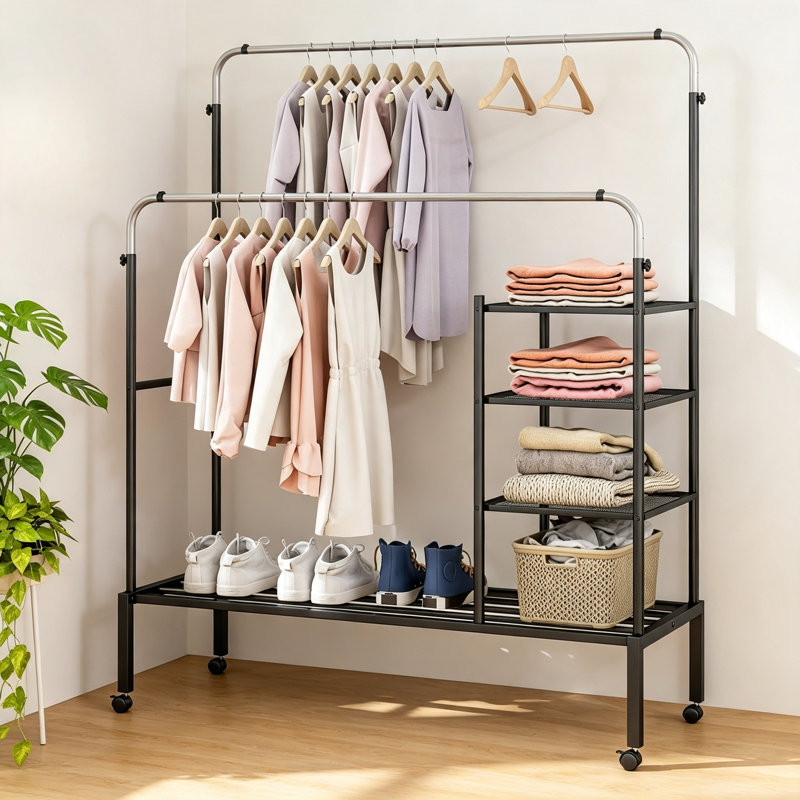130cm Adjustable Clothing Rack, Silver
