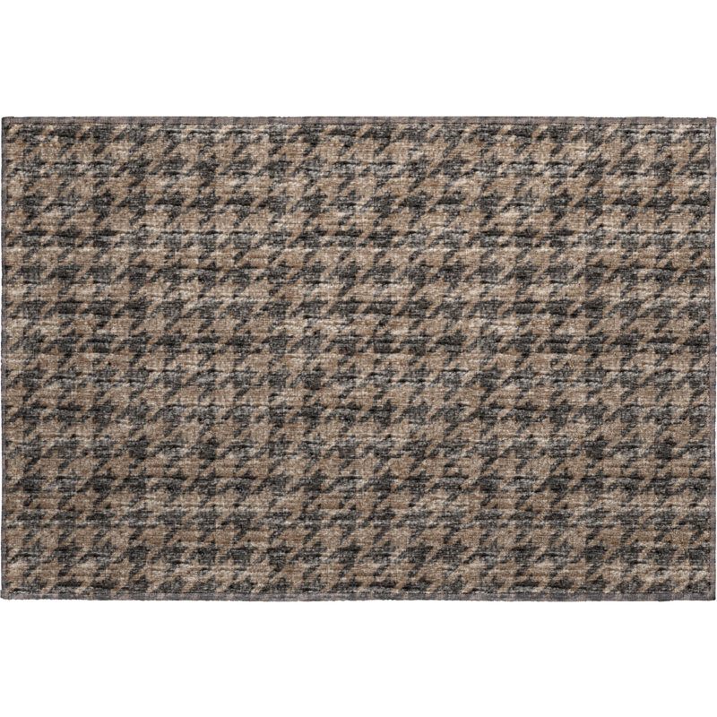 Premium Machine Washable Paullette AMF137 Chocolate Rug, Rectangle 1'8" x 2'6"
