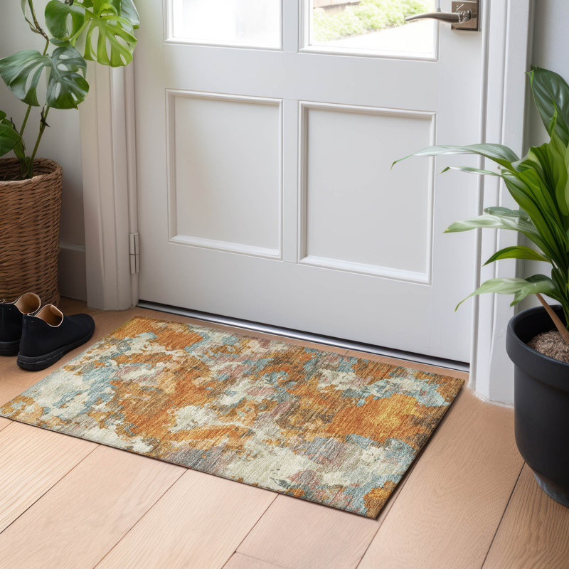 Tapis cuivre intérieur / extérieur lavable à la machine Christain ACN1385, Rectangle 1 pi 8 po x 2 pi 6 po