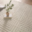 Hira Rectangle Geometric Machine Woven Polyester/Chenille Area Rug in Cream-1819632090
