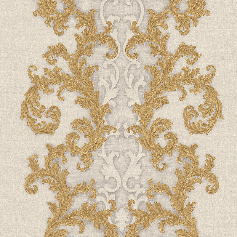 Baroque and Roll 10.05m x 70cm 3D Embossed Wallpaper, Grey/Black/Gold