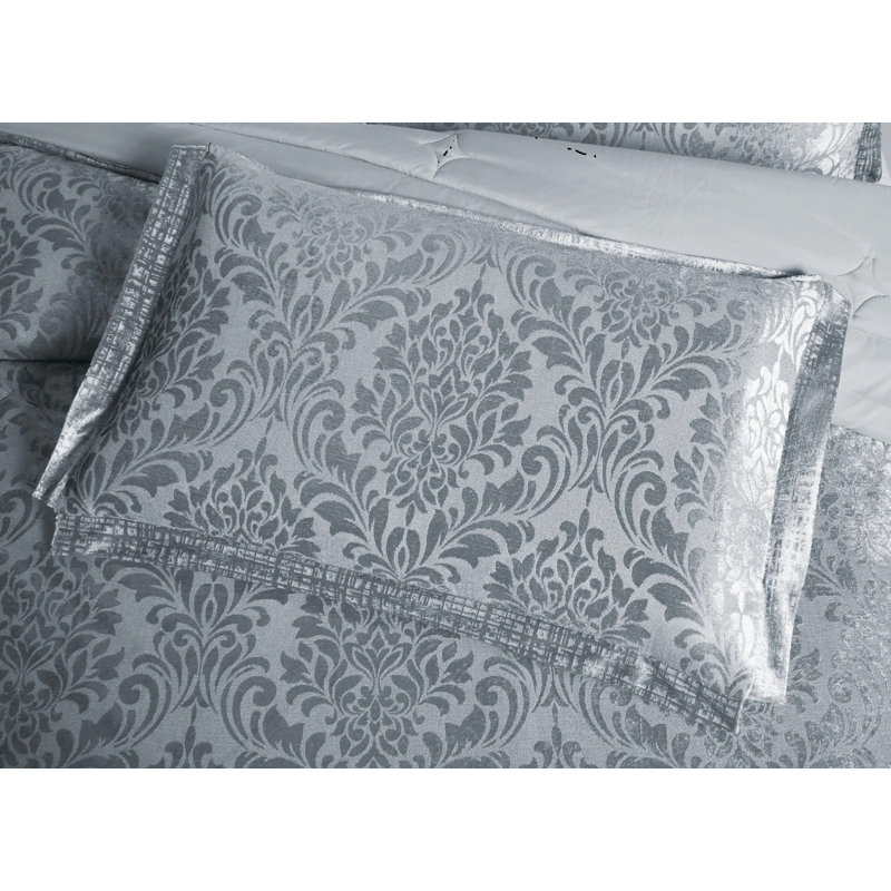 Microfiber / Polyester Bedspread with Pillow Shams, Super King, Grey 