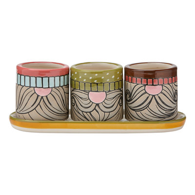 Gnome Mini Planters S/3 W Tray