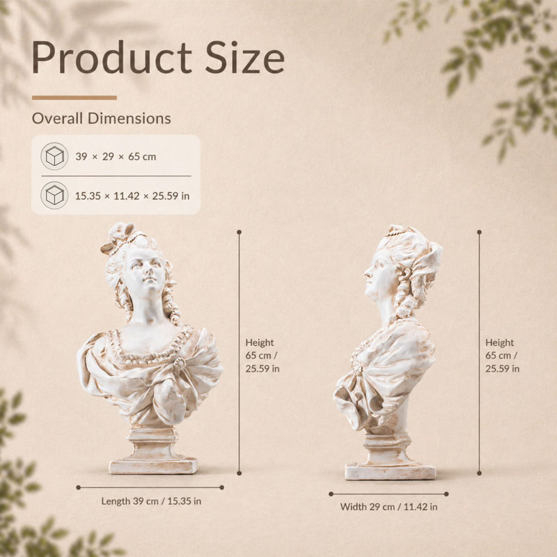 Statue buste de jardin 25,59 po Élise