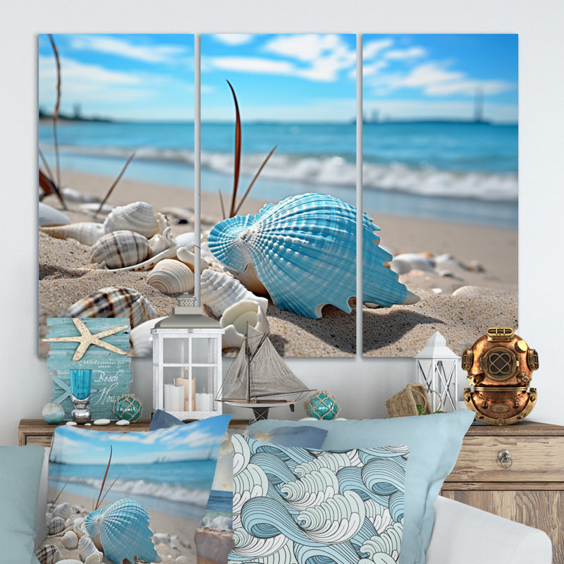 " Minimalism Beachside Tranquility II " 3 - Pieces, 40" H x 60" W x 1" D