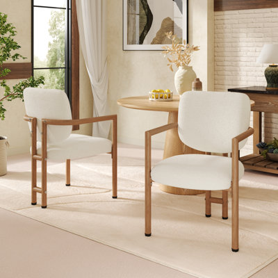 46 cm H Boucle Armchair in Beige