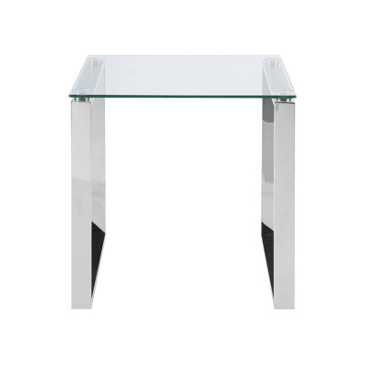 Duprey Glass Top Sled End Table