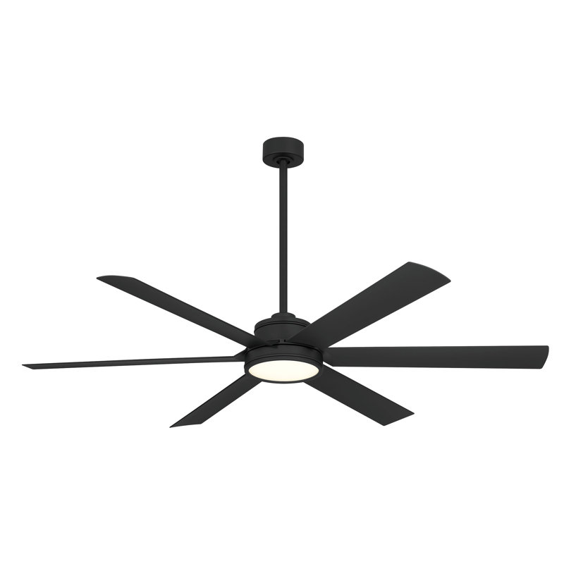 Cairo 65" Led Smart Indoor/outdoor Ceiling Fan, Black, Black
