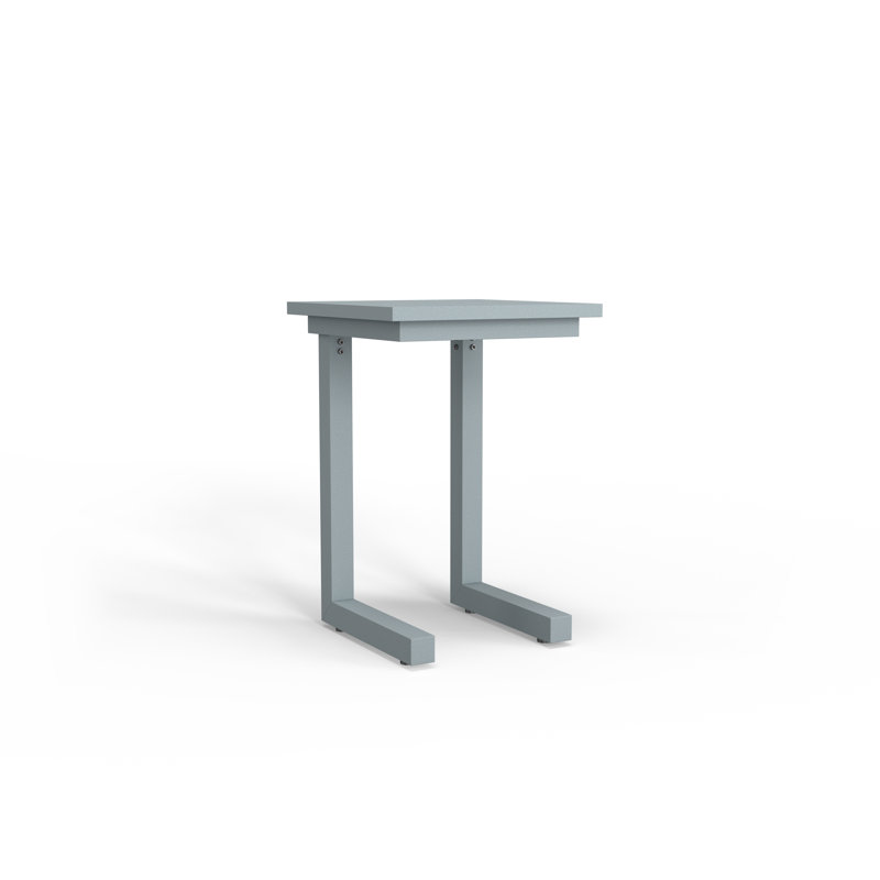 Vida Outdoor Square Side Table, Platinum Silver
