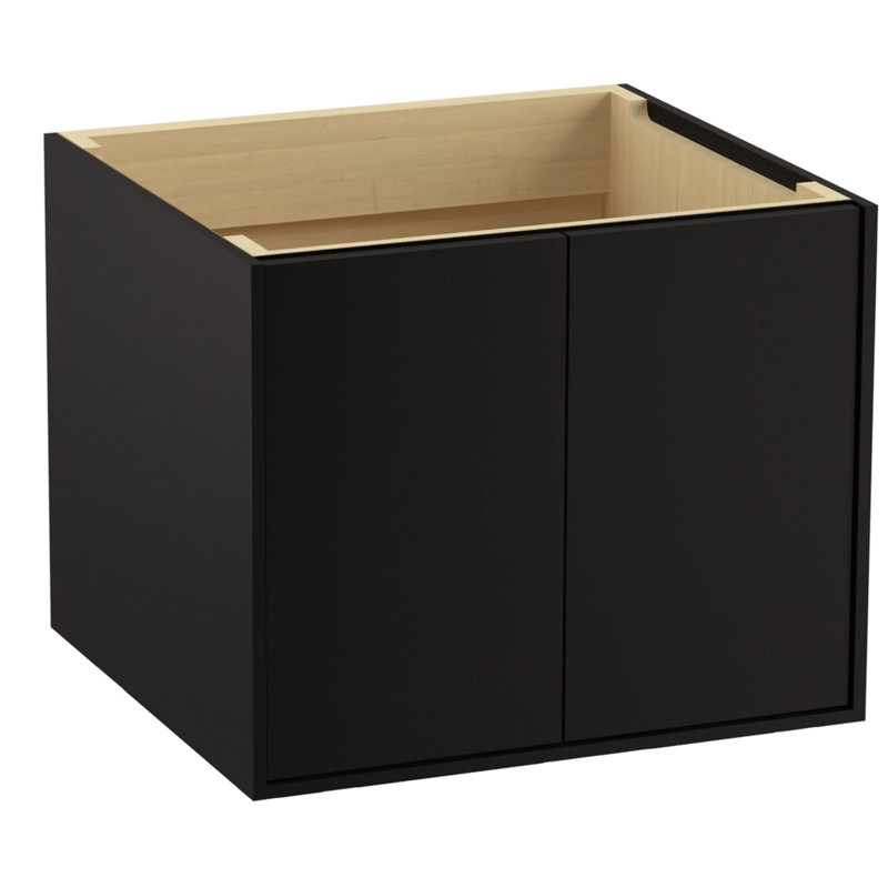 Base de meuble-lavabo 24 po Jute® seulement avec 2 portes, Batiste noir