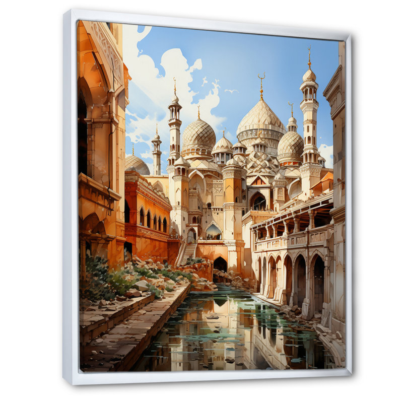 Hottenrott, art de l'Islam, Cadre flottant blanc, H 32 po x l 24 po x P 1 po