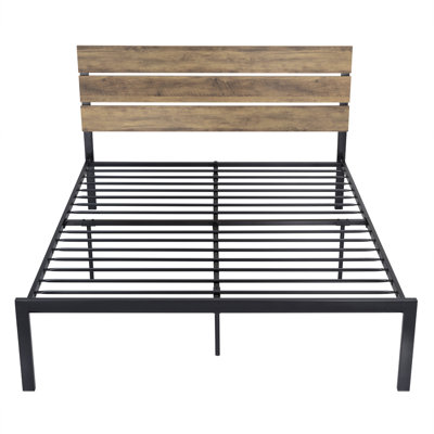 Paloma Wood And Metal Bed Frame With Headboard