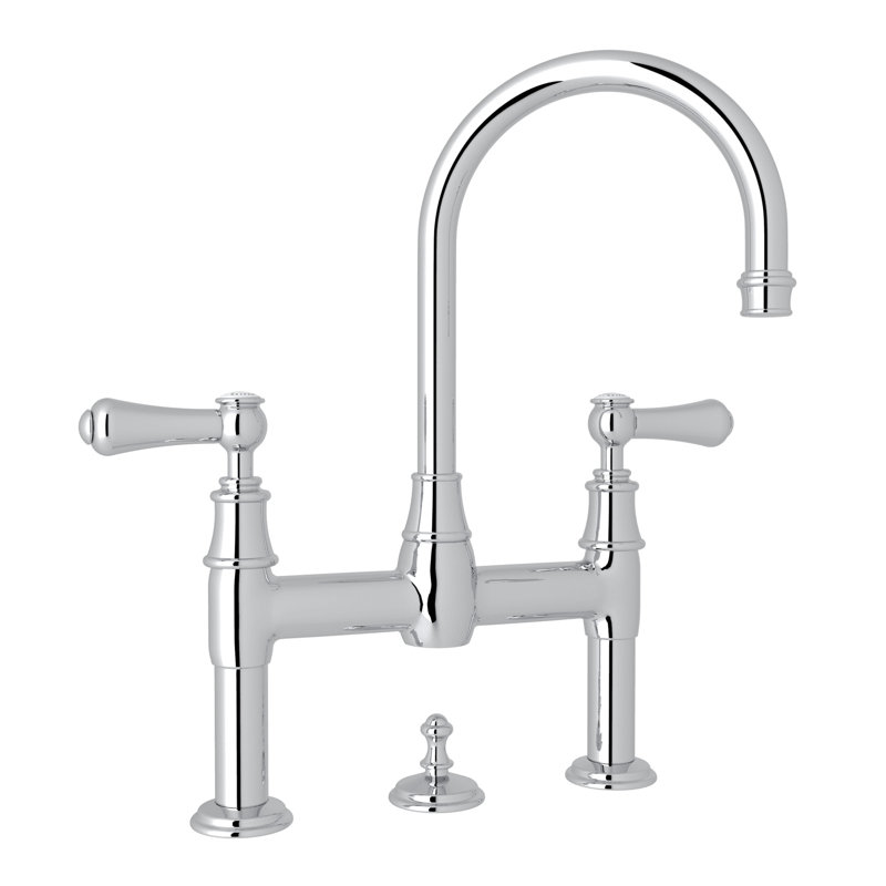 Robinet de lavabo Georgian Era Bridge, Chrome poli