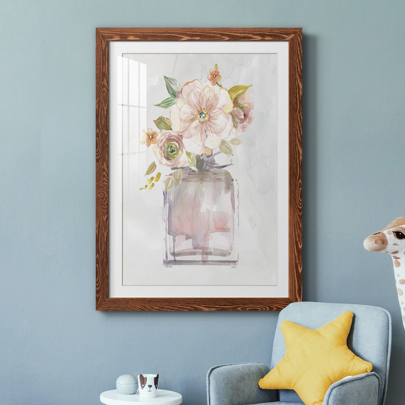 Mini Bouquet I - Peinture encadrée, H 37,5 po x l 27,5 po x P 1,5 po, Toile avec cadre érable