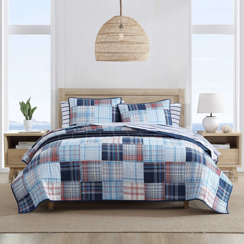 Courtepointe réversible en coton Nautica Stony Point, Courtepointe simple