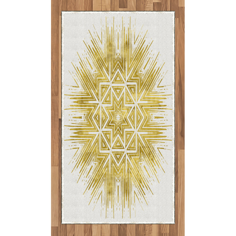Tapis décoratif en fibres à haute densité Mandala, Rectangle 2 pi 7 po x 5 pi