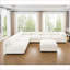 Canapés modulaires | Canapé moderne modulaire 6 pièces avec rangement pour le salon, chenille blanche neige contemporaine | Blanc | Chenille-85017984