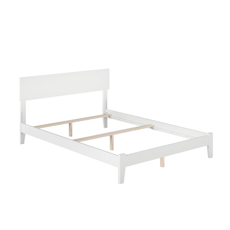 Amodio Solid Wood Panel Bed, Full, White