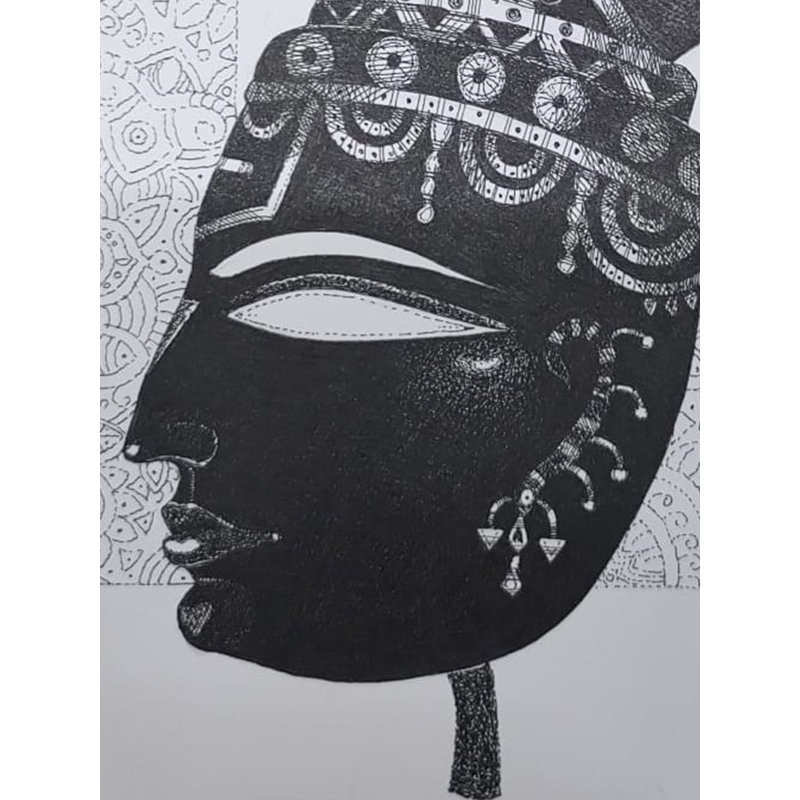 Lord Krishna | Stylo encre sur papier | Par Bhaskar Lahiri