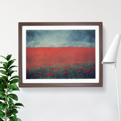 Resplendent Poppy Field Flowers 1 Piece Single Picture Frame Painting