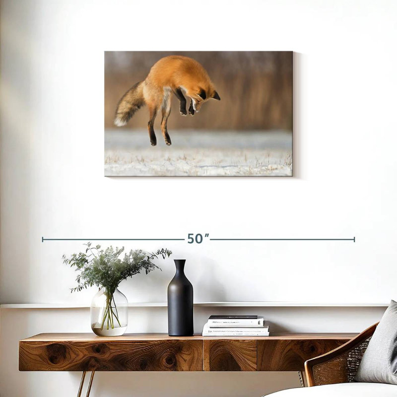 Jumping Red Fox, 20" H x 30" W