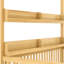 Lit à baldaquin simple, style plancher, bois massif, garde-corps, tablettes pour conception de lit à bijoux, œuvre d'art
