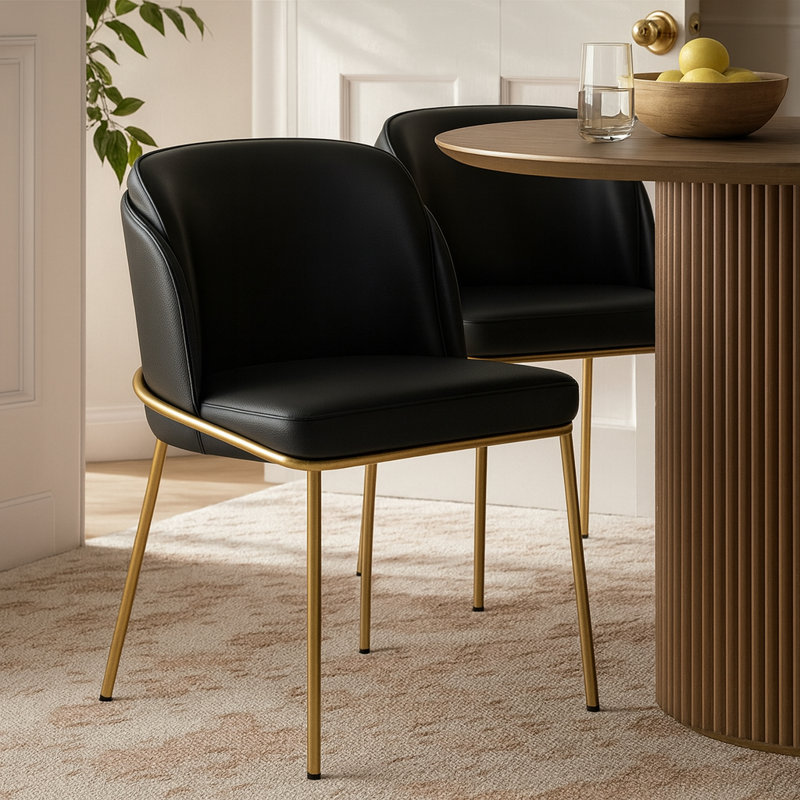Jagger Side Chair, Black Vegan Leather
