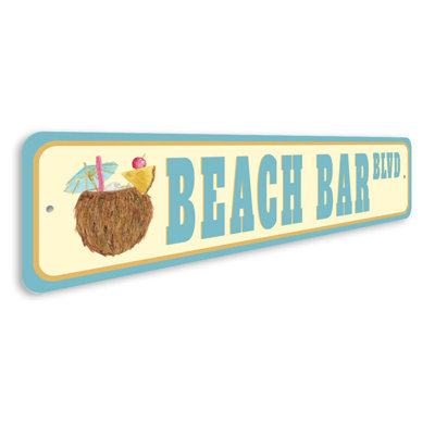 Beach Bar Street Aluminum Sign